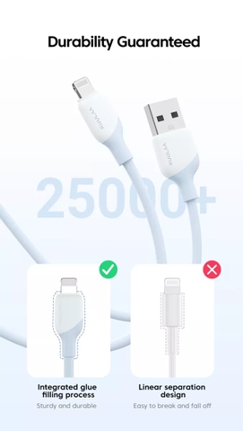 Dây cáp sạc KUULAA Lightning MFI 2.4A cho iPhone, iPad