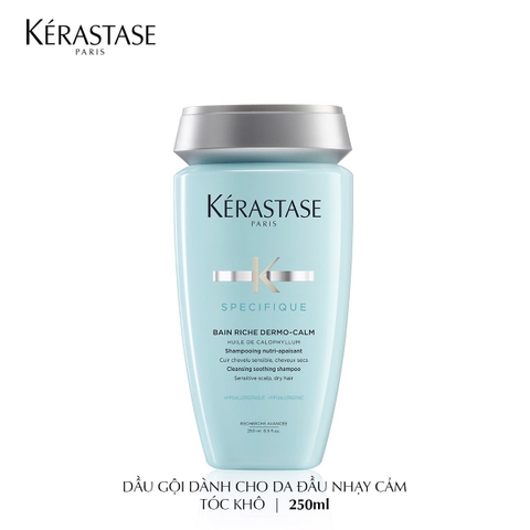 DẦU GỘI LÀM DỊU MÁT DÀNH CHO DA ĐẦU NHẠY CẢM - TÓC KHÔ KER BAIN RICH DERMOCALM 250ML