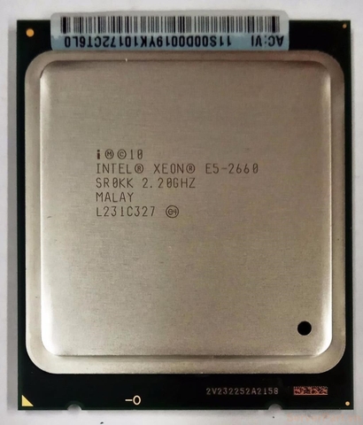 10887 Bộ xử lý CPU E5-2660 (20M Cache, 2.20 GHz, 8.00 GT s) 8 cores 16 threads / socket 2011