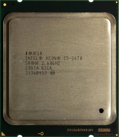 10888 Bộ xử lý CPU E5-2670 (20M Cache, 2.60 GHz, 8.00 GT s) 8 cores 16 threads / socket 2011