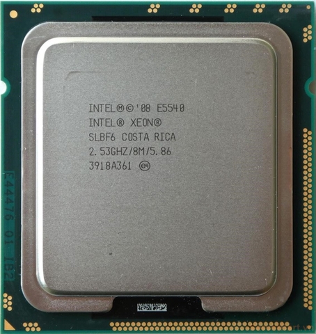10918 Bộ xử lý CPU E5540 (8M Cache, 2.53 GHz, 5.86 GT s) 4 cores 8 threads / socket 1366