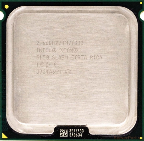10951 Bộ xử lý CPU 5150 (4M Cache, 2.66 GHz, 1333 MHz FSB) 2 cores threads / socket 771