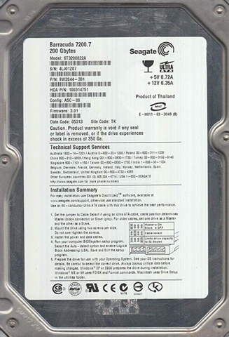 11249 Ổ cứng HDD IDE Seagate 200gb ST3200822A