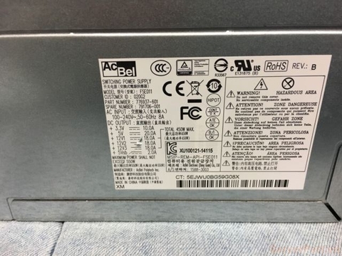 12855 Bộ nguồn PSU Non HP ML110 G9 Gen9 550w 776937-601 791706-001