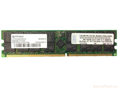 13132 Bộ nhớ Ram 2gb PC2-2100R IBM fru 09N4309 pn 38L4033 opt 33L5040 Qimonda