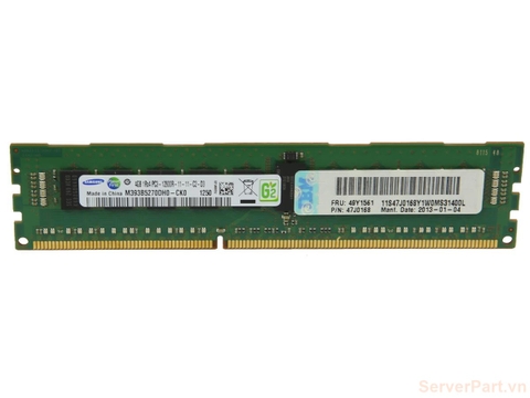 13334 Bộ nhớ Ram 4gb 1Rx4 PC3-12800R bus 1600mhz IBM fru 49Y1561 pn 47J0168 opt 49Y1559 MT