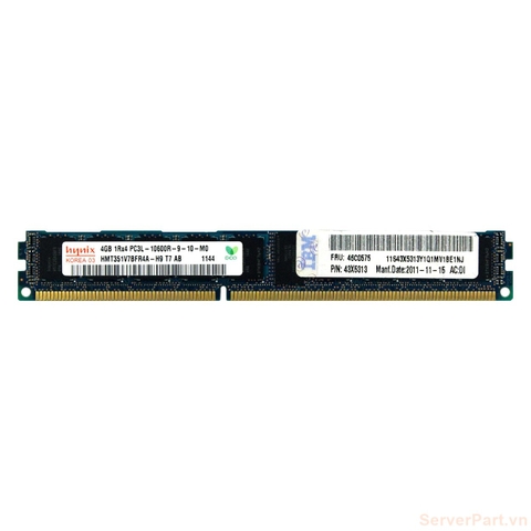 13379 Bộ nhớ Ram 4gb 1Rx4 PC3L-10600R bus 1333mhz IBM fru 46C0575 pn 43X5313 opt 46C0563 Hynix lùn