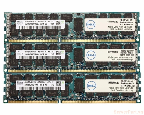 13389 Bộ nhớ Ram 8gb 2Rx4 PC3L-10600R bus 1333mhz Dell SNPP9RN2C/8G Samsung