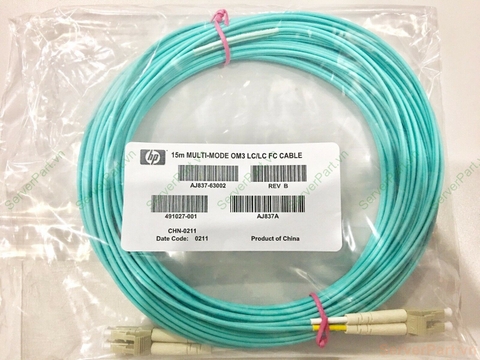 14109 Cáp cable HP 15m LC-LC Multi-mode OM3 Fiber Optic cable 491027-001 AJ837-63001 AJ837A