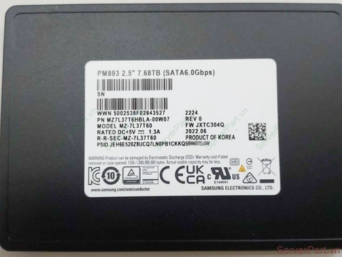 17454 Ổ cứng SSD SATA Samsung 7.68TB 2.5