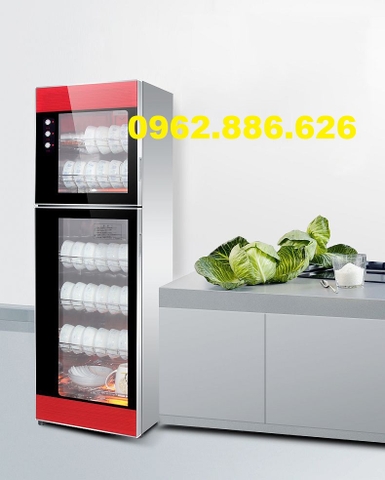 Tủ Sấy bát đĩa Hyundai Cao Cấp 138L (Diệt Khuẩn UV- Màu Đỏ)