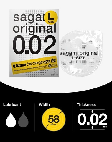 Sagami 0.02 Size L 2c - Nhập khẩu chính hãng