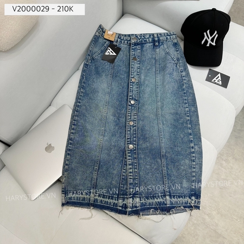 CHÂN VÁY JEAN GÀI NÚT GIỮA MÃ 1636