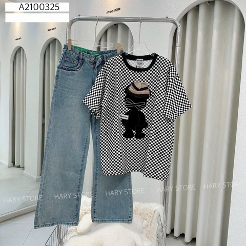 ÁO THUN CARO GẤU LEN