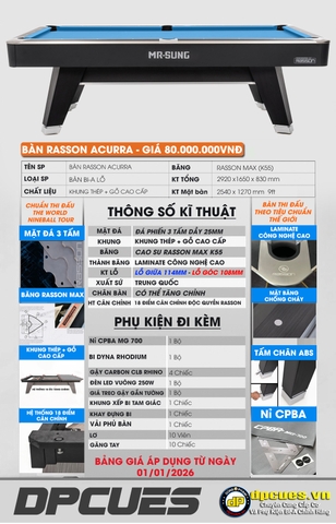 BÀN RASSON ACURRA ĐEN