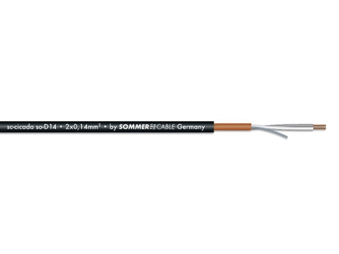 SOMMER CABLE Microphone cable 2x0.14 100m bk CICADA