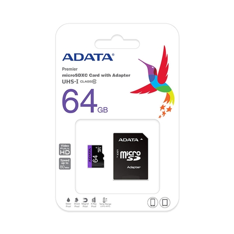 Thẻ nhớ ADATA 64GB là một trong những lựa chọn hàng đầu cho những ai cần một thẻ nhớ có dung lượng lớn, tốc độ đọc và ghi cao và có khả năng chống nước và sốc. Tham khảo hình ảnh liên quan để biết thêm chi tiết về sản phẩm này.