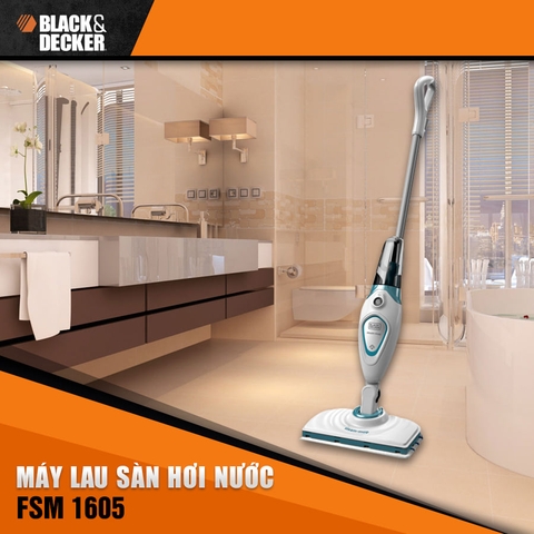 NHÀ CỬA SẠCH BONG VỚI MÁY LAU SÀN HƠI NƯỚC BLACK AND DECKER FSM1605