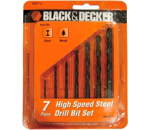 Black&Decker Hộp mũi khoan kim loại 7 chi tiết 15077G