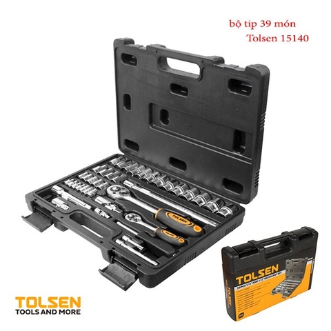 TOLSEN 15140 Bộ Típ 1/2'' Và 1/4'' 39 Món