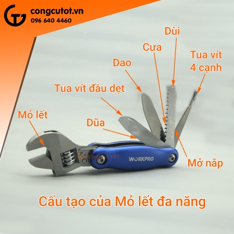 Workpro Bộ cờ lê và dụng cụ đa năng 8 in 1 W014011