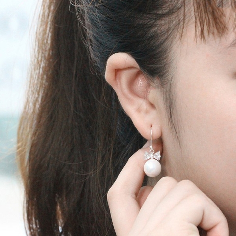 Bông tai bạc đính ngọc trai TNJ