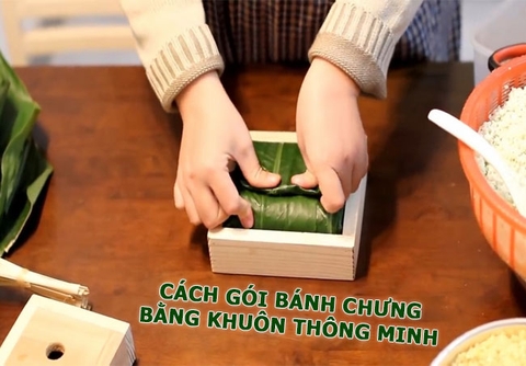 Cách gói bánh chưng bằng khuôn thông minh