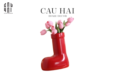 BÌNH HOA RED GLOSSY BOOT