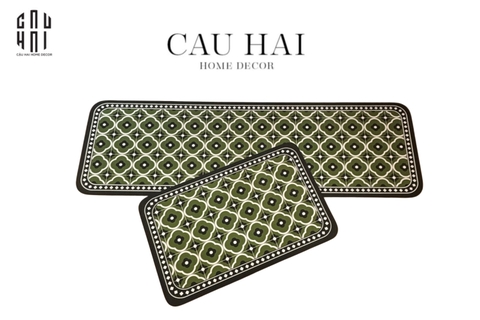 SET THẢM BẾP OLIVE PETALS 1M6