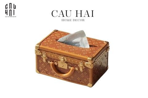 HỘP KHĂN GIẤY VALI LOUIS MONOGRAM CANNELLE
