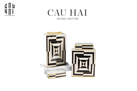 SET 2 BÌNH HOA GỐM TRÁNG MEN CARRÉ D’ART