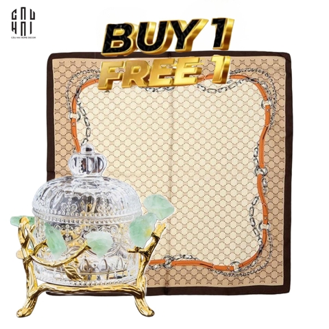 COMBO LỌ KẸO PHA LÊ PHỐI ĐỒNG MIX ĐÁ QUÝ DELIGHT - AVENTURINE TẶNG KHĂN LỤA MONICA 70CM