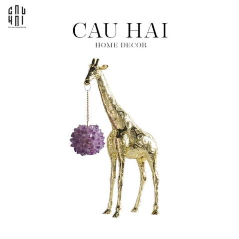 TƯỢNG HƯƠU CAO CỔ GILDED GIRAFFE AMETHYST