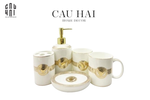 SET NHÀ TẮM VERS. CAO CẤP MEDUSA GREEK KEY 5 PCS SS25