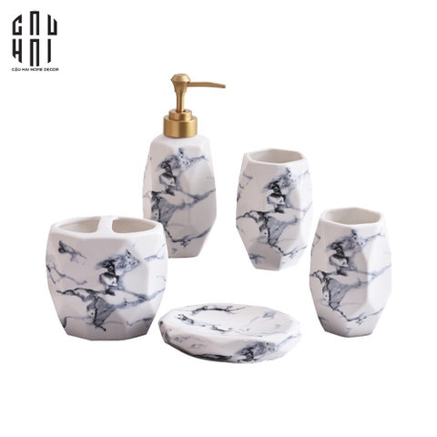 SET NHÀ TẮM MARBLE LUXURY 5PCS