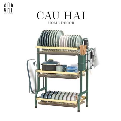 KỆ CHÉN DĨA 3 TẦNG GOLDEN MAMA