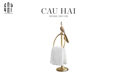 HOME COUTURE  - BRASSON ERA - GIÁ TREO KHĂN GOLDEN BRONZE CLASSICAL PEAFOWL SS25