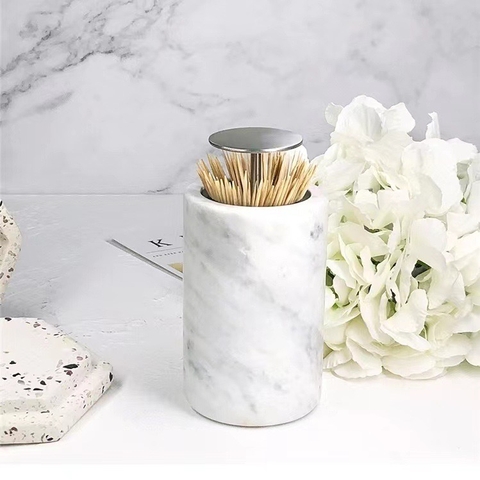 LỌ TĂM BRASSON ĐÁ MARBLE TRẮNG