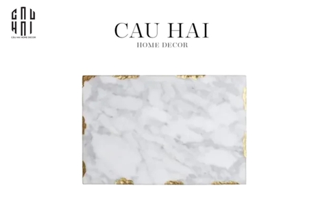 KHAY ĐÁ MARBLE - GOLD DUST 24K PRIME - RECTANGLE