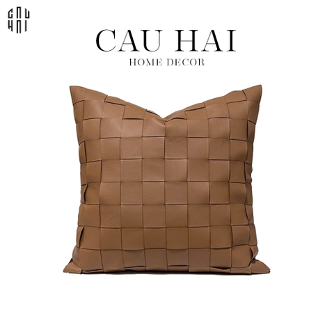 VỎ GỐI DA PU CROSS 45X45CM