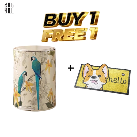 THÙNG RÁC 15L 3 LỚP BỌC DA RIO TẶNG THẢM FRONT DOOR CORGI HELLO 50X80CM