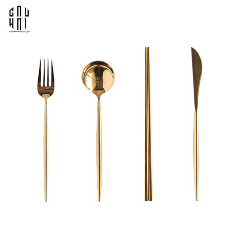 SET DAO NĨA GOLDEN 4PCS - CUTLERY GOLDEN 4PCS