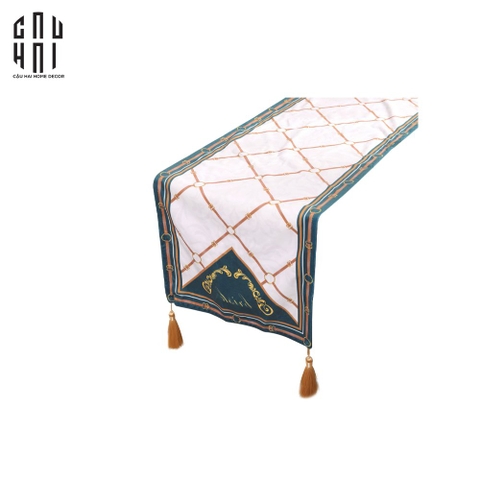 KHĂN TRẢI BÀN - TABLE RUNNER VERT CHEVAUX 2M6