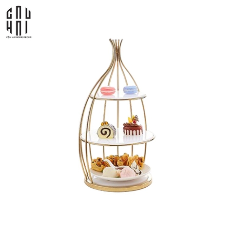 ĐĨA BÁNH 3 TẦNG GOLDEN CAGE