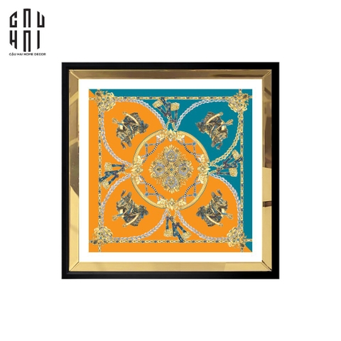 TRANH CANVAS ORANGE ROYALTY 94X94CM - VIỀN GỖ CÓ KÍNH