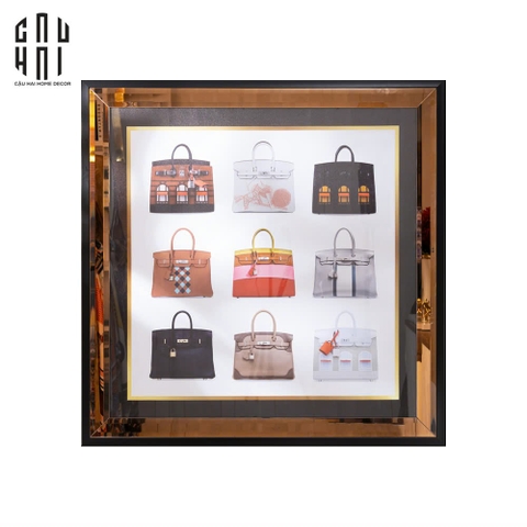 TRANH CANVAS CAO CẤP H BIRKIN LIMITED LUXURY 90X90CM - PHIÊN BẢN VIỀN ỐP GƯƠNG