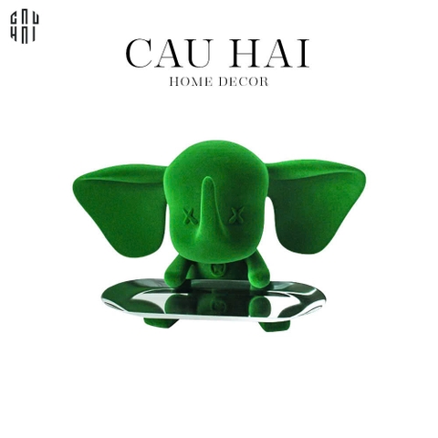 TƯỢNG TRANG TRÍ CERAMIC JADE VELVET ELEPHANT