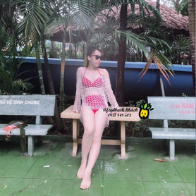 #178 Feedback mẫu cạp cao dây cột đỏ và áo khác lưới của chị @Trang