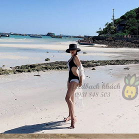 #204 Feedback mẫu liền cut eo phối trắng của chị@Thanh