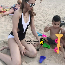 #212 Feedback mẫu liền cut eo phối trắng của khách nhà Dứa